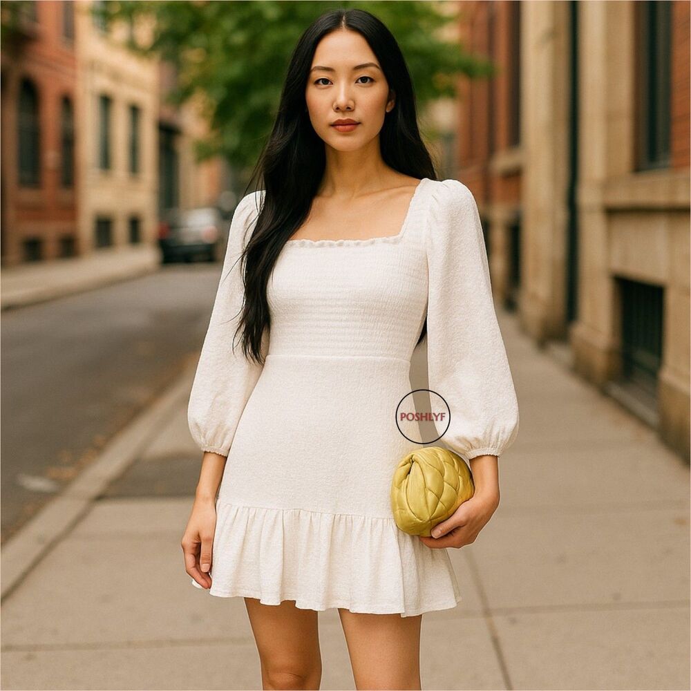 Veronica Beard Denise Cotton Eyelet Embroidery Dress Off-White Size 10
